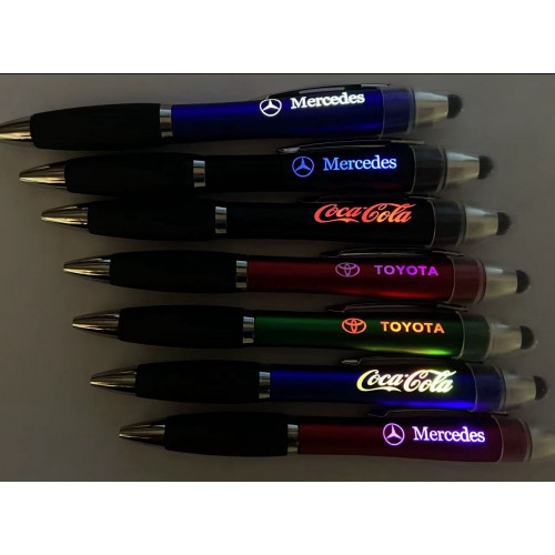 LED Işıklı Logolu Kalem - Dokunmatik Stylus Özellikli Touch Pen