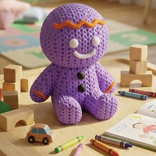 Kurabiye Adam Oyuncak 15 CM - Örme Görünümlü Dayanıklı Gövde - Mor